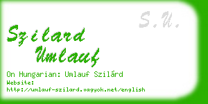 szilard umlauf business card